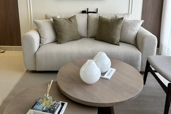 A cozy, light-filled living room made for relaxing after a day exploring Santiago. 🤍✨