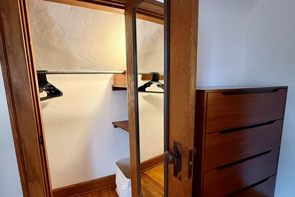 Lots of storage closets throughout the unit. Plus a full size dresser in the bedroom.