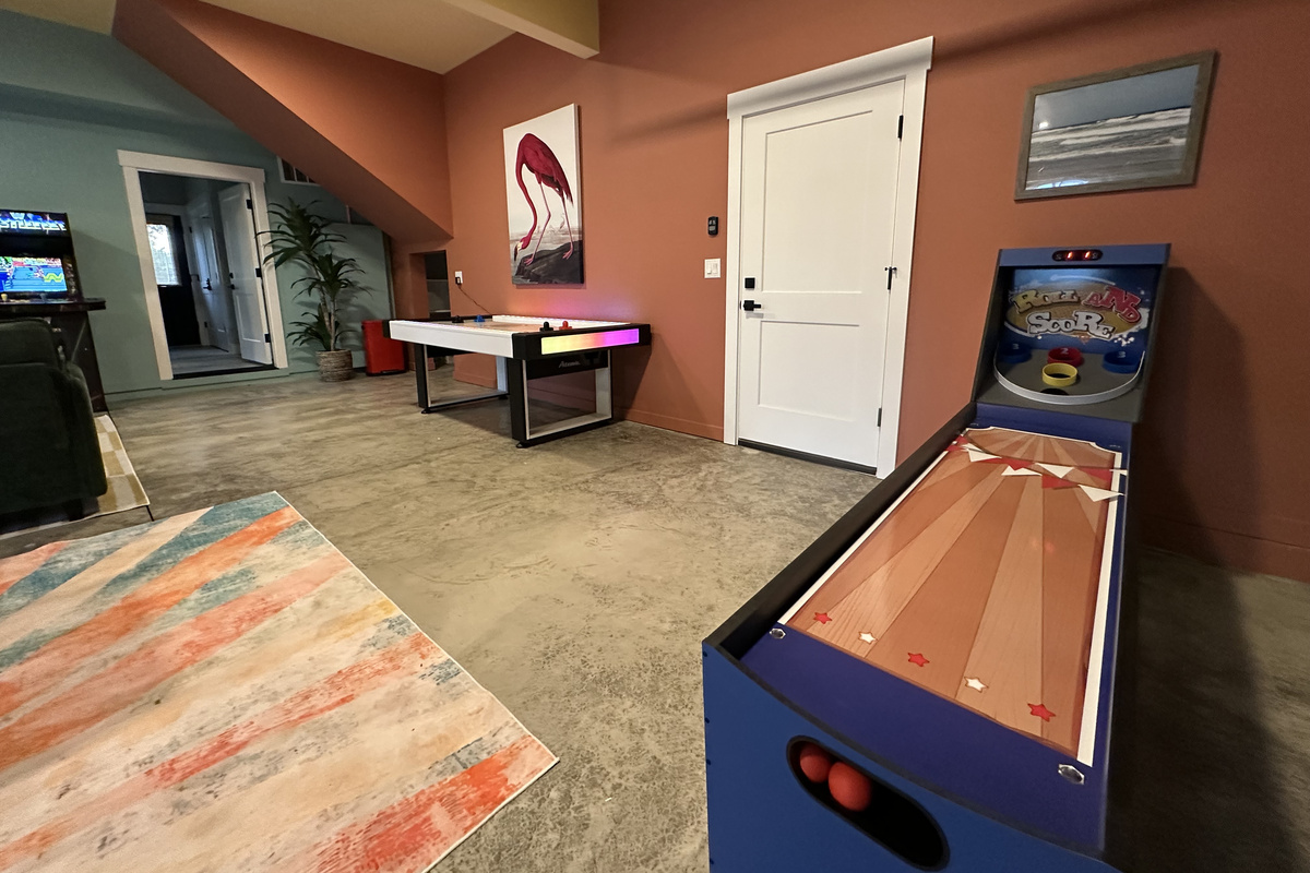 Roll the skee-ball or square off at air hockey — there's always another game waiting in this corner of the fun room.
