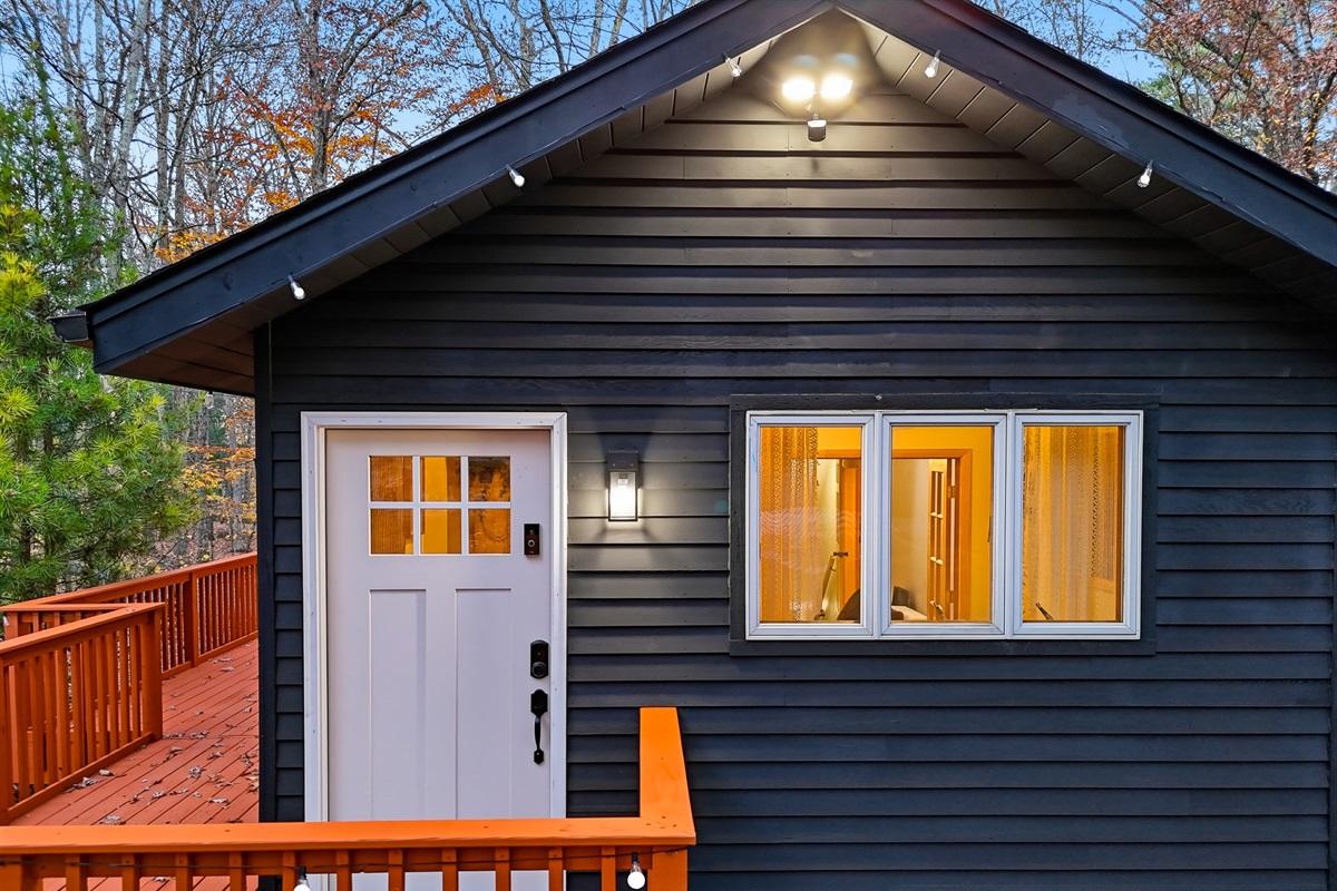 Stunning wood exterior and main entrance