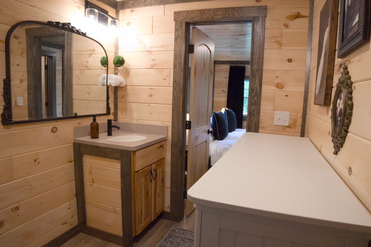 Looking out into the primary bedroom space