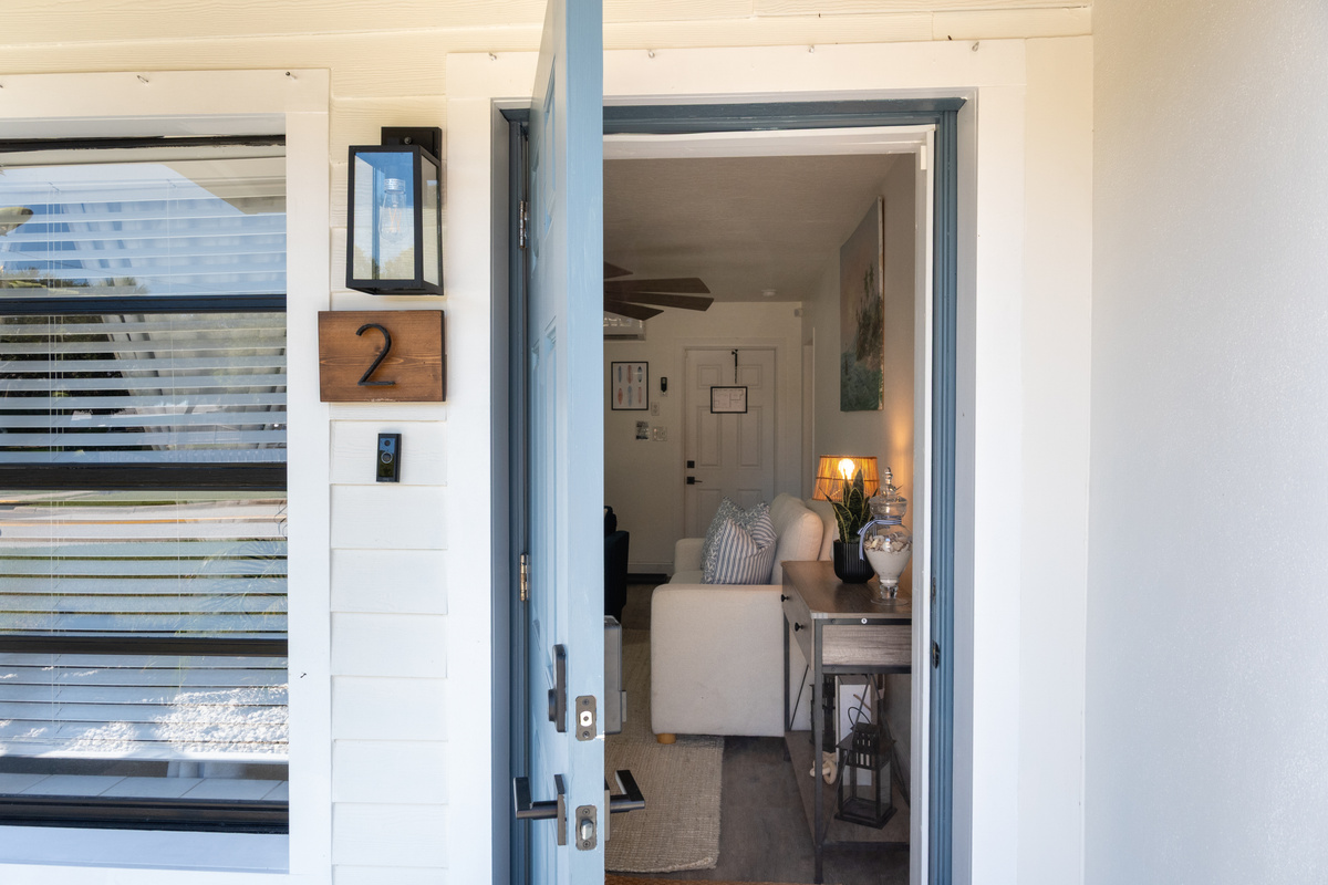 Private entrance to Unit 2 at Coral House