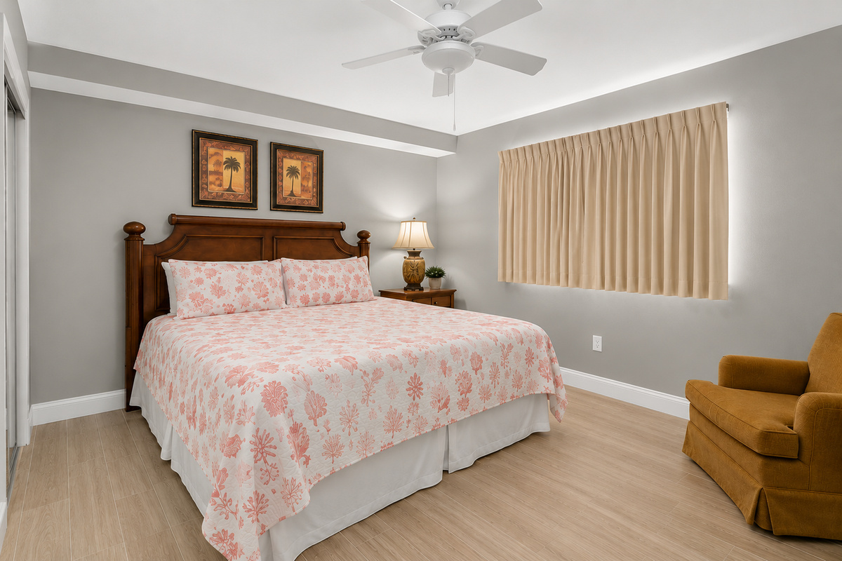 Bedroom #2 features a King bed