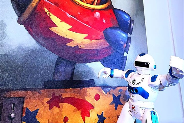 Howie SHOG loves the artwork in the Monopoly Room. This is a painting of one of his friends. 