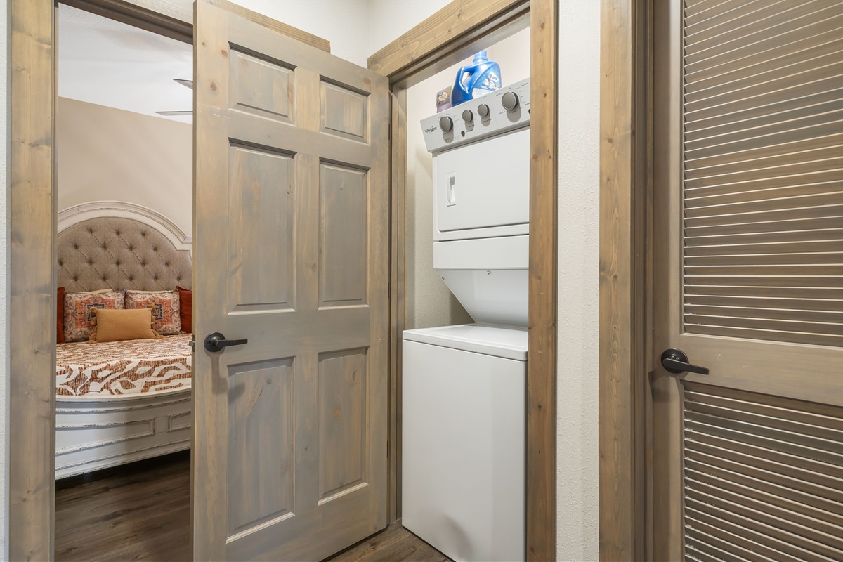 Upstairs washer and dryer for our guests! We provide the detergent too!