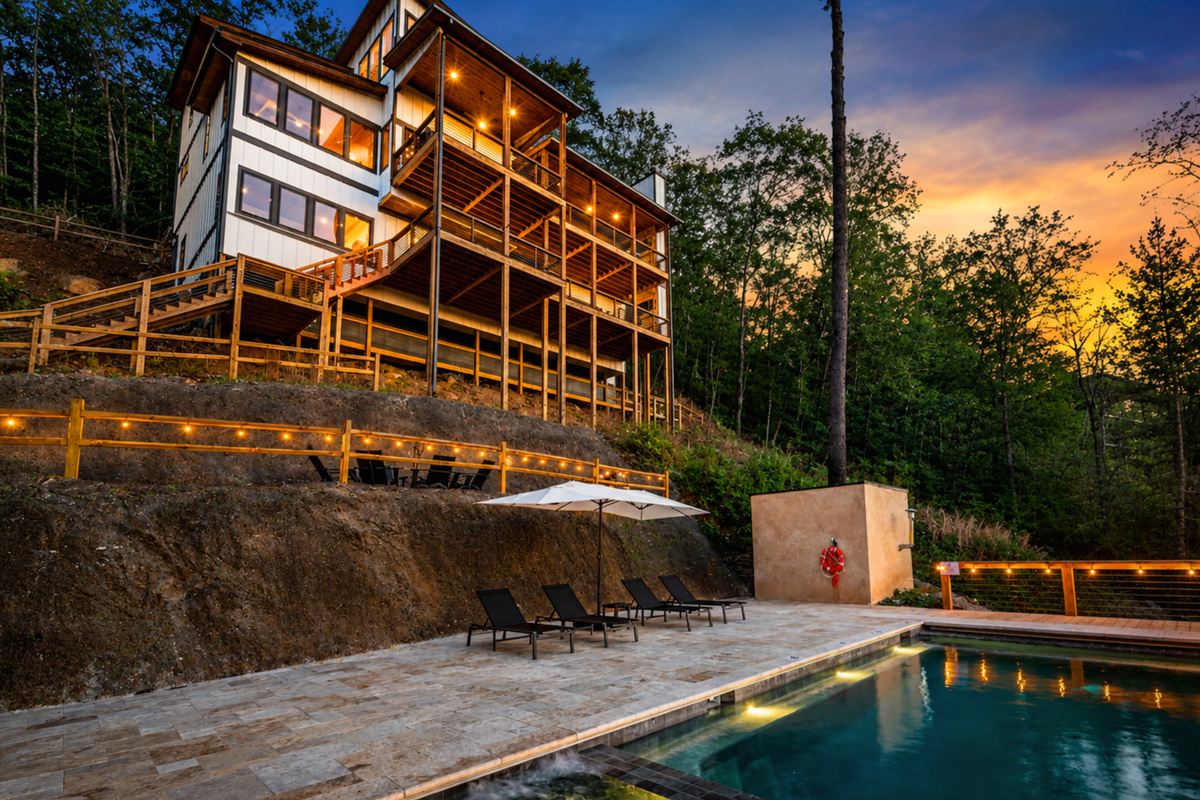 Morning calm, golden afternoon, and sunset glow, all from the same pool!