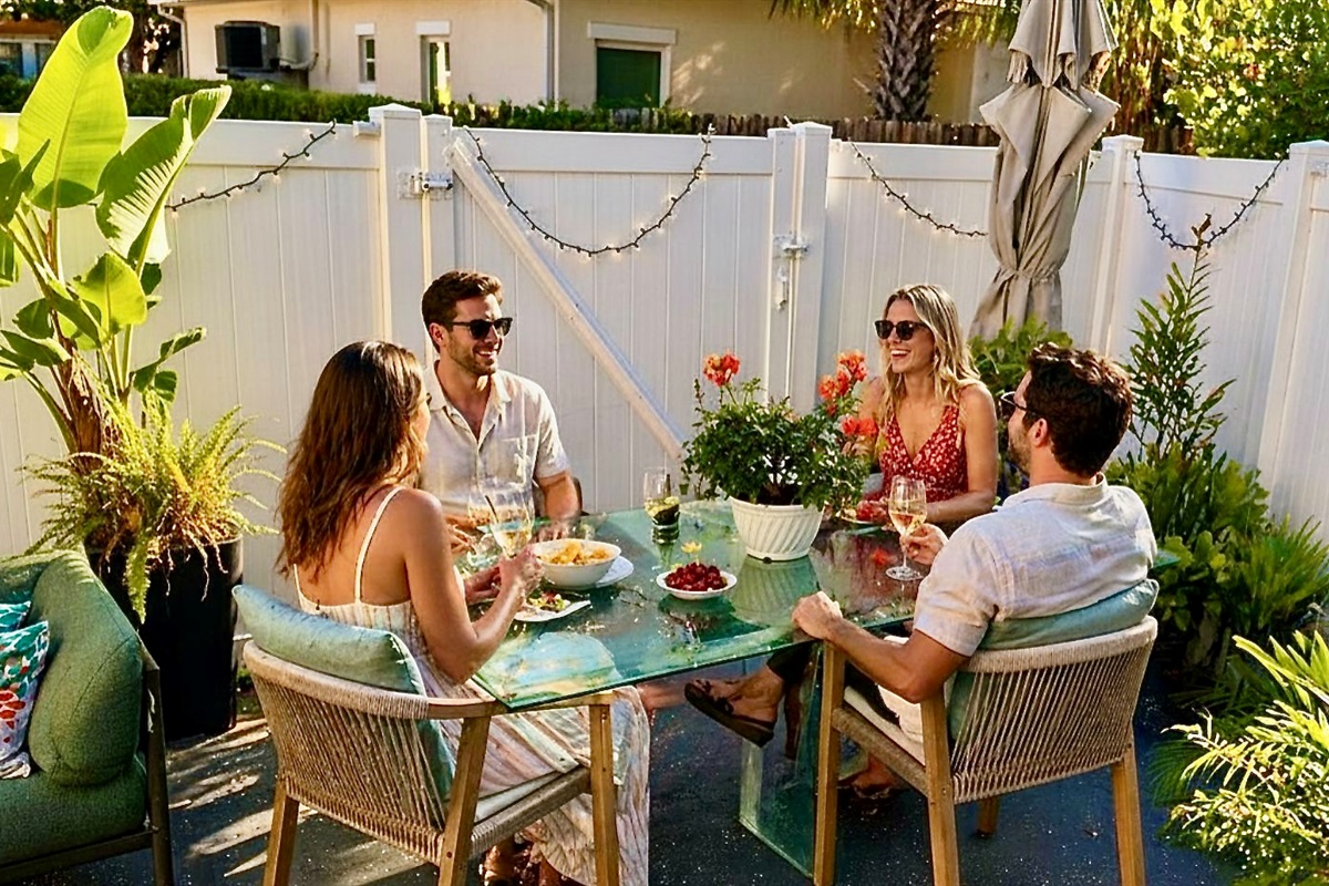 Private luxury dining on lanai to enjoy the beautiful outdoors