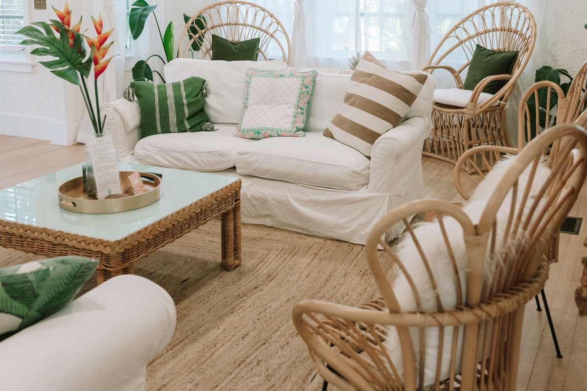 Relax in elegance, in our professionally designed living space with iconic local furniture from Circa Who.