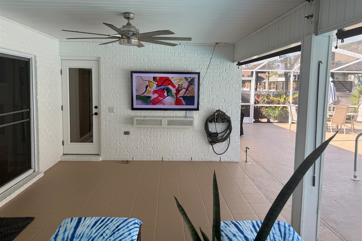 Outdoor TV and grill area
