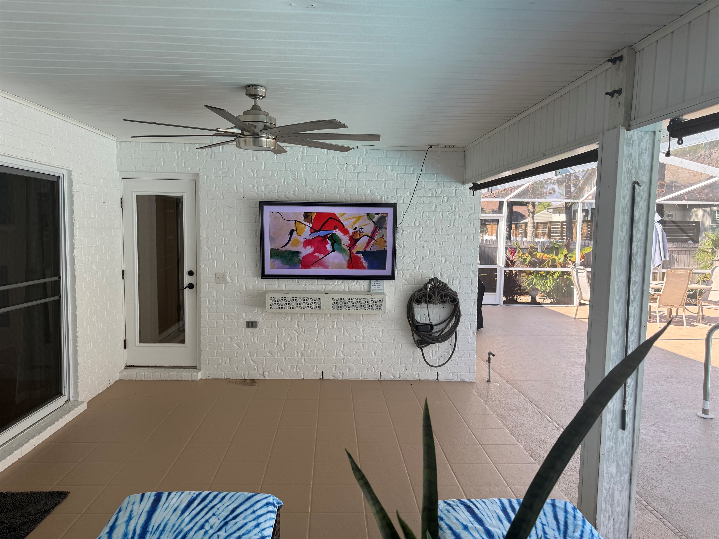 Outdoor TV and grill area