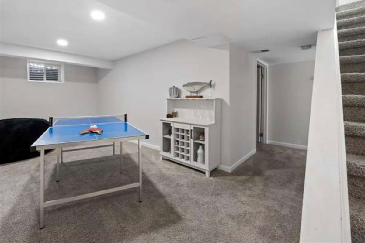 Ping pong in the finished basement
