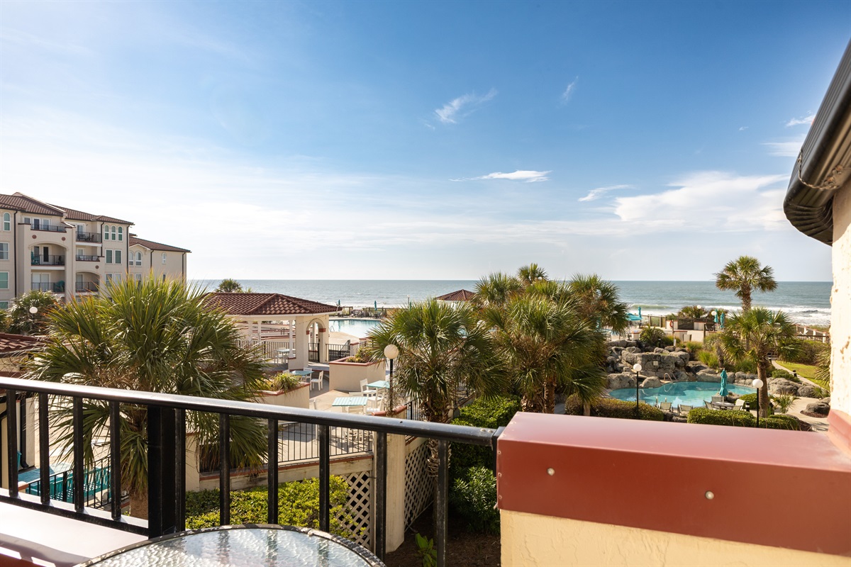 Overlooking the pool