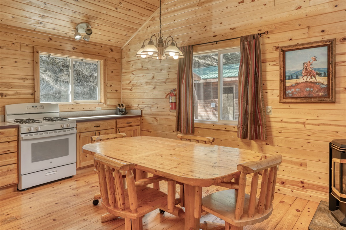 Dining area and kitchen