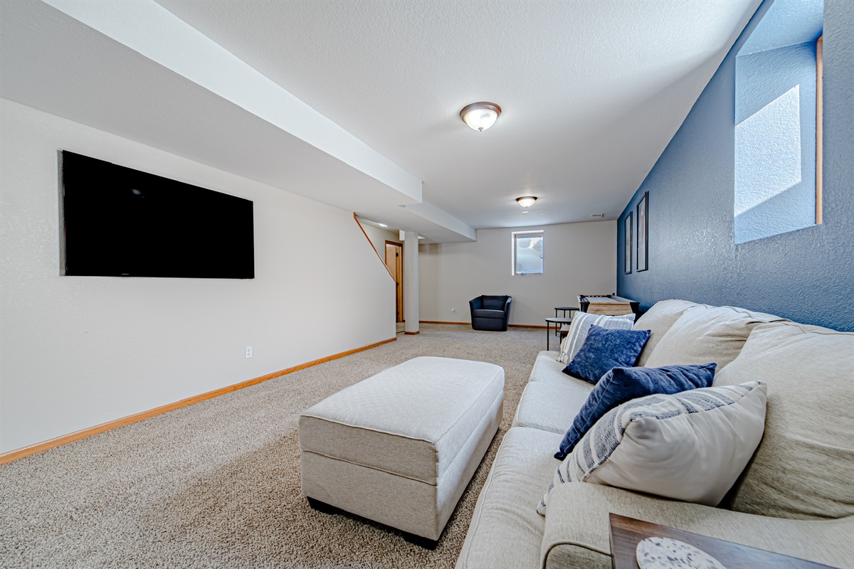 Smart TV downstairs to stream your favorite movies and/or shows!