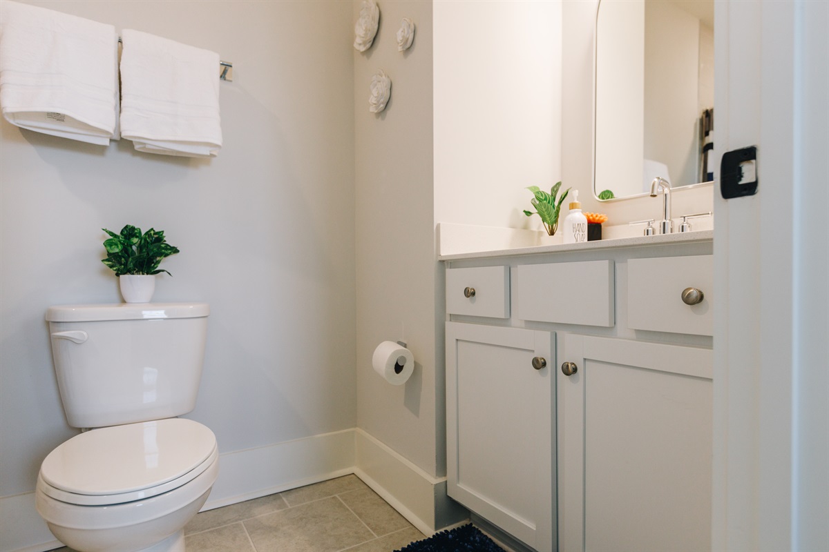 Even the bathrooms are modern in this home