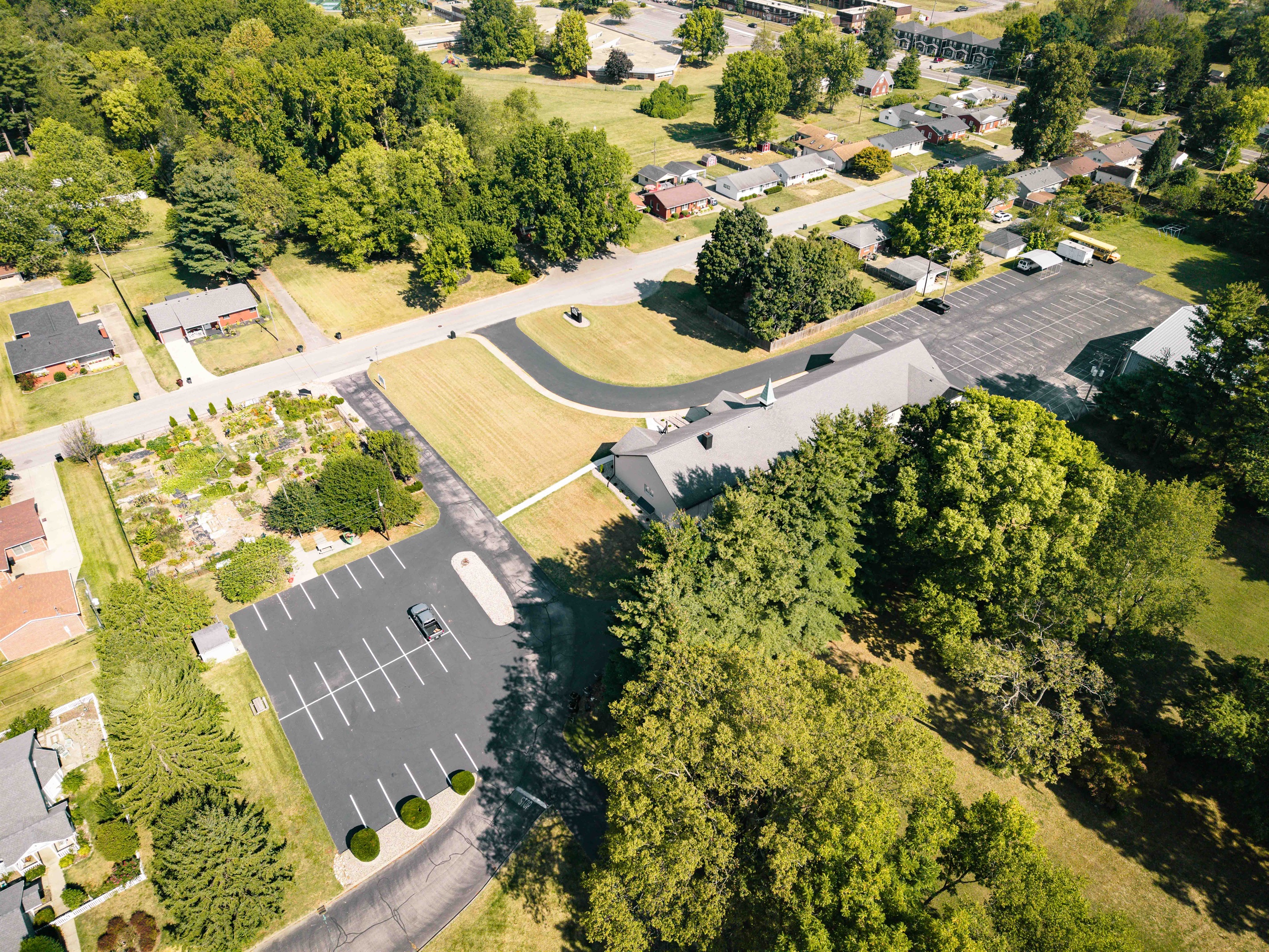 Aerial View w/ Parking Lot