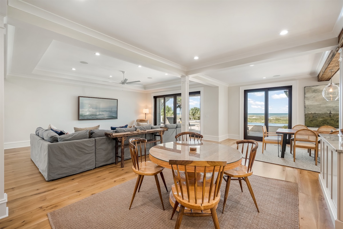 Dining and Living Room | Beach Shelter | 3708 Palm Blvd | Isle of Palms, SC | IOP Escapes