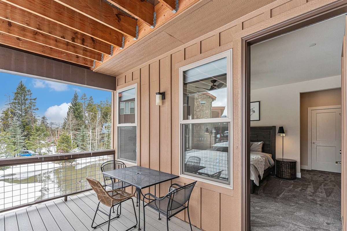 A large deck is located off Master Bedroom