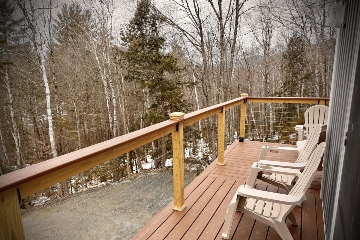 Unit B deck area with mountain views
