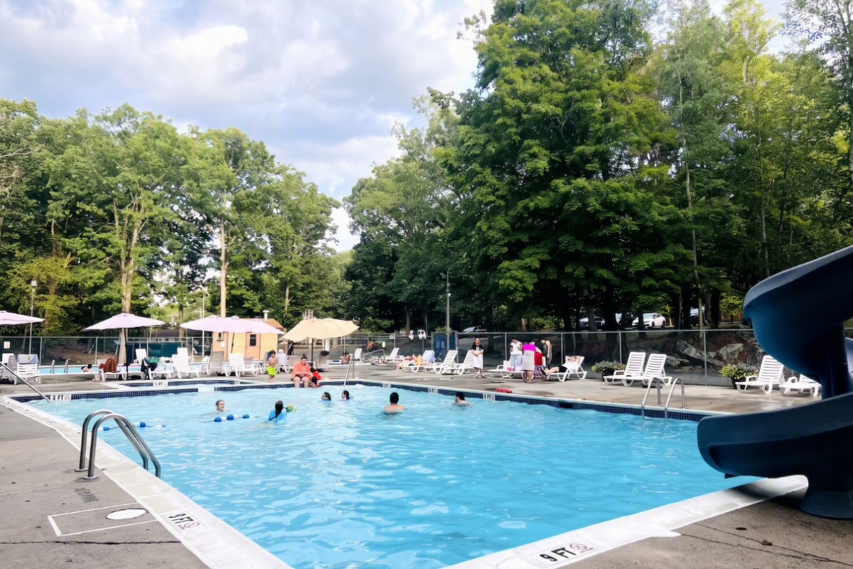 One of two community pools (Second is in the background). There is a kiddie paddling pool attached to this one