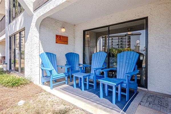 Patio with comfy seating