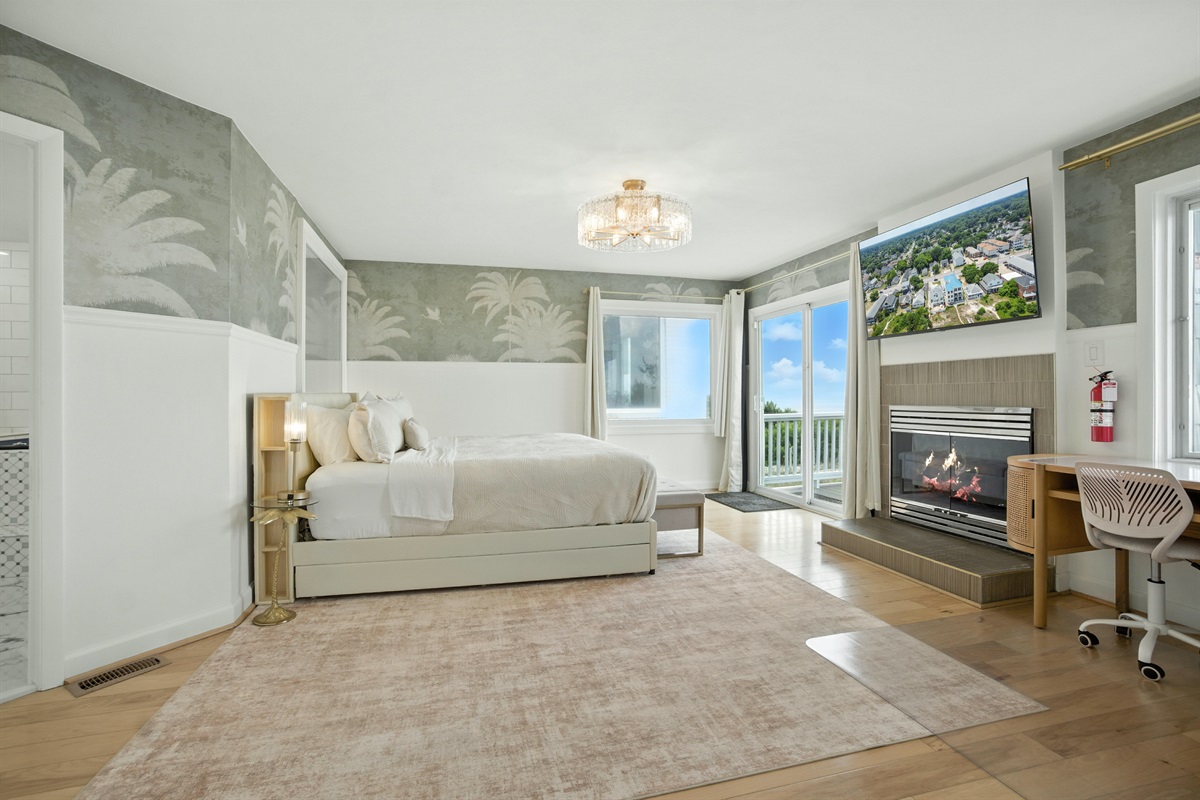 Primary Bedroom is on the second floor, and is also accessible from the deck outside