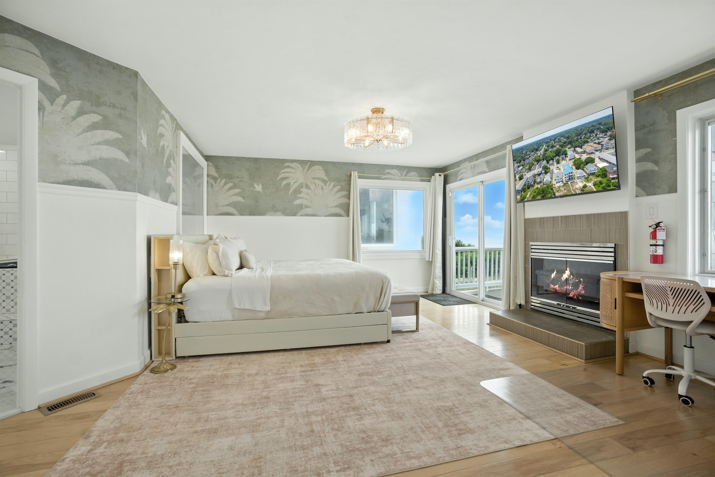 Primary Bedroom is on the second floor, and is also accessible from the deck outside