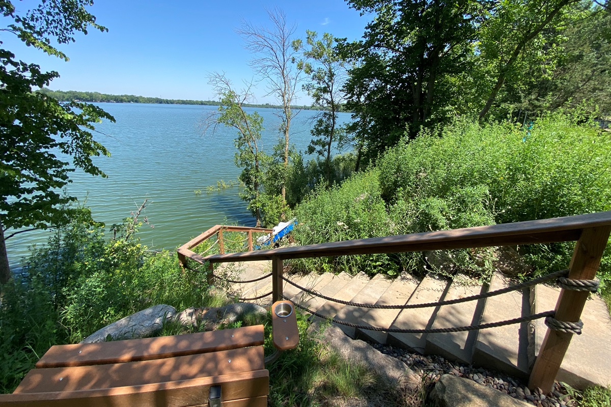 Steps down to the dock