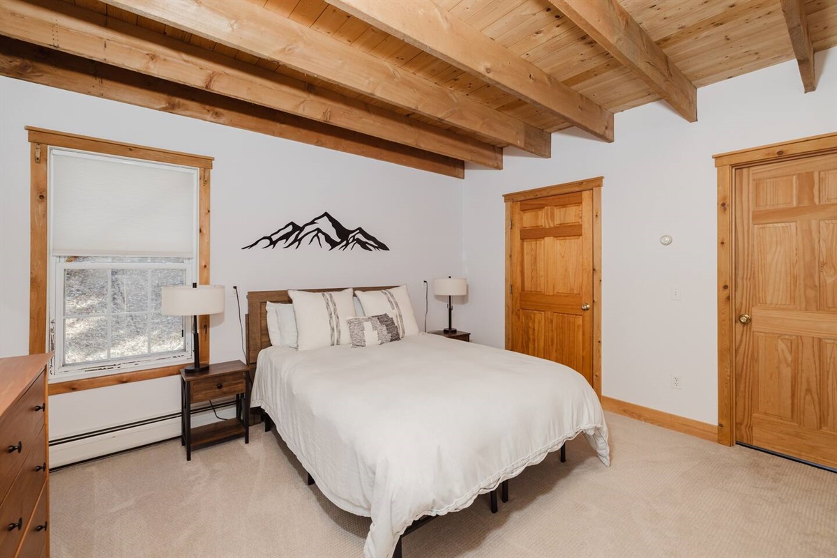 Bedroom #1 with en-suite bathroom. Queen bed, large closet, with large master bathroom.