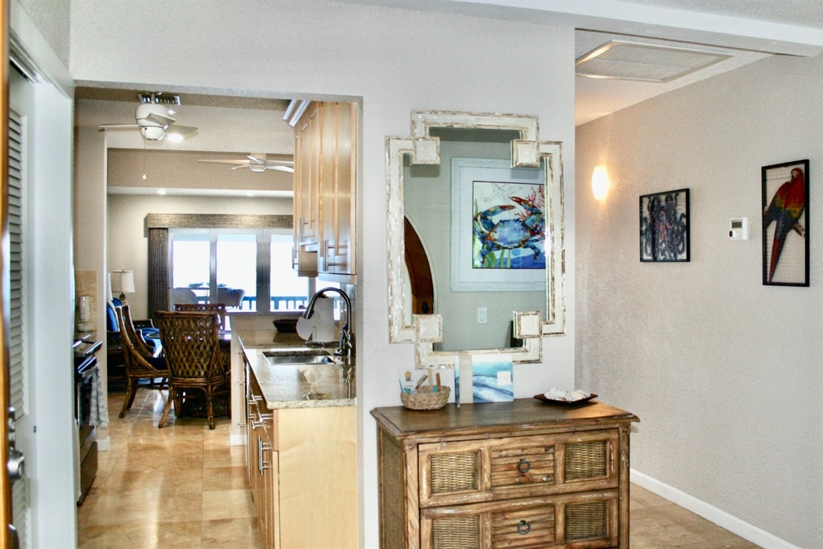 Entry Hall into your single story vacation rental 