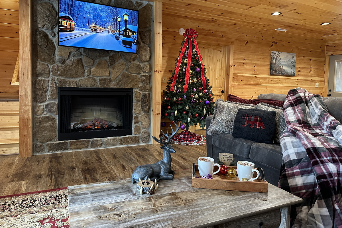 Holiday magic at Silver Bear Mountain Cabin.