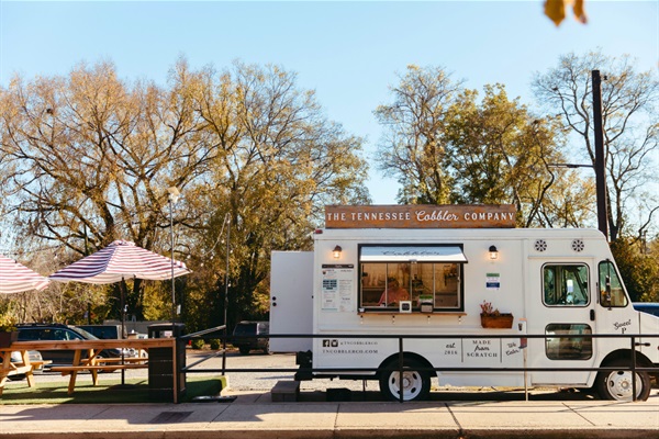 Family-owned dessert truck serving cobbler and ice cream