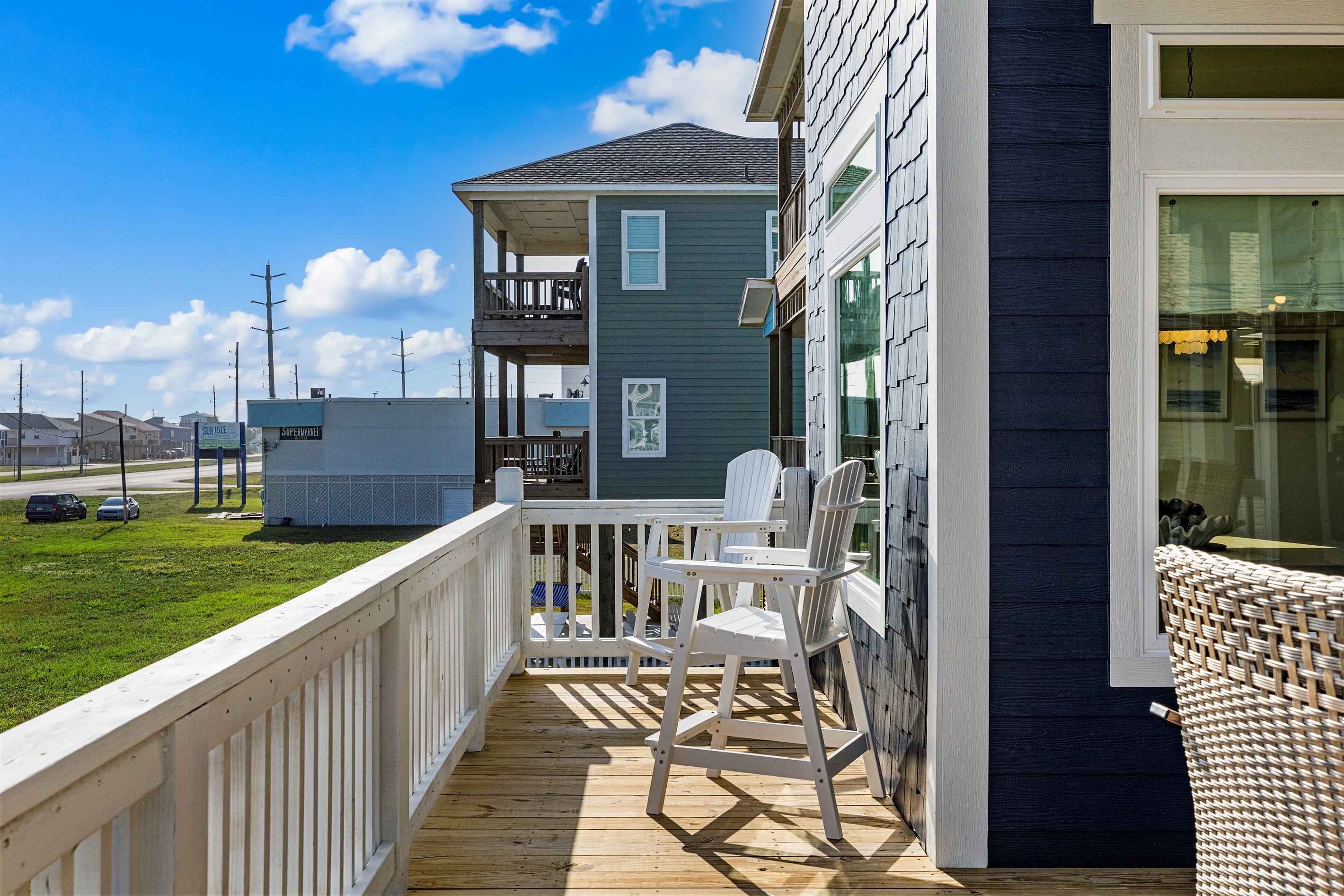 Enjoy your morning coffee while watching the waves!