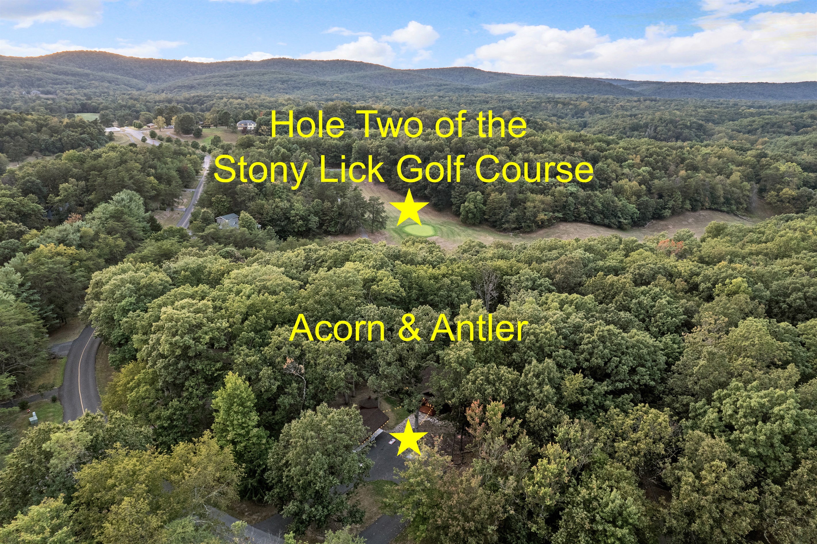 Seasonal (late fall/winter/early spring) golf course views to hole #2 on the Stony Lick golf course.