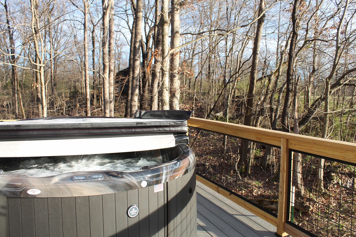 Private hot tub on deck