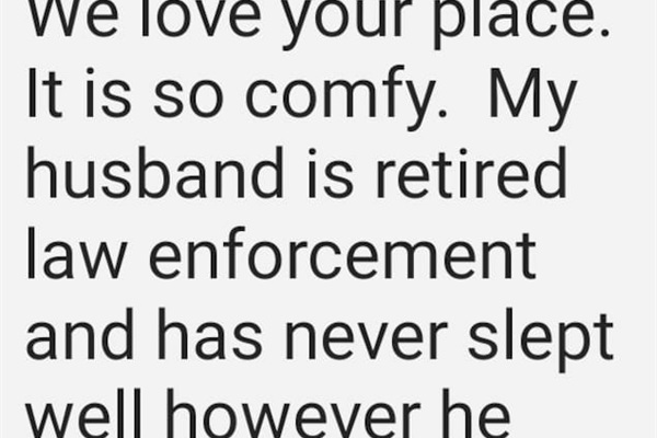 Comment from a recent guest.