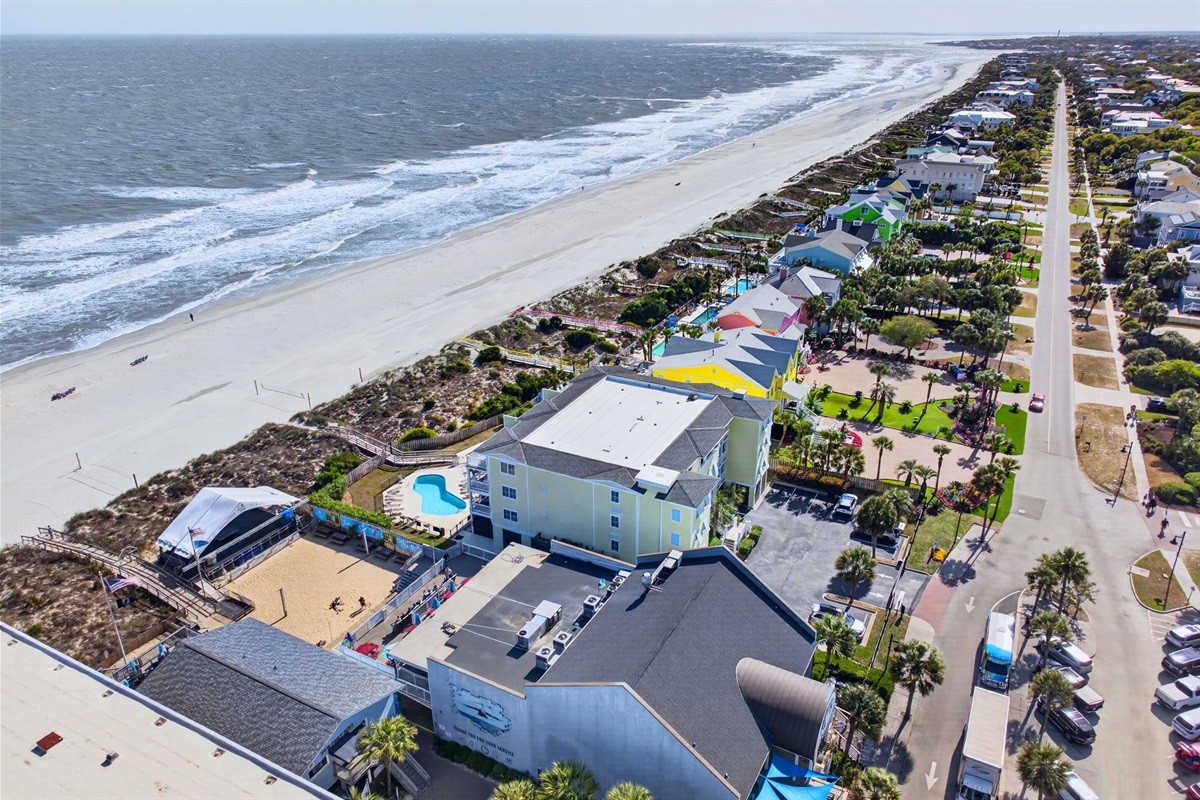 Aerial view | 1006 Ocean Blvd, Isle of Palms, SC | 102 Dunescape | IOP Escapes