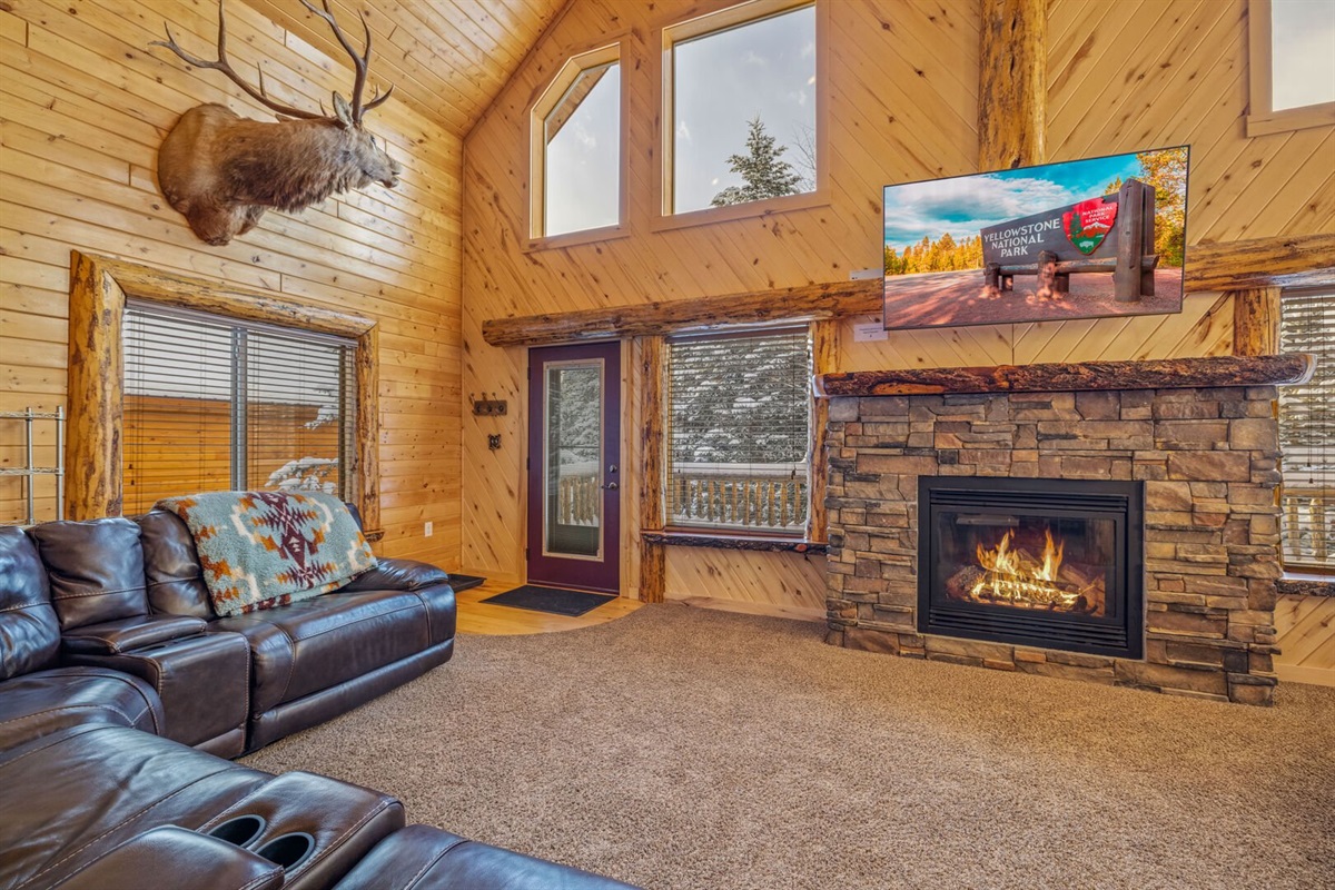 Living room with propane fireplace