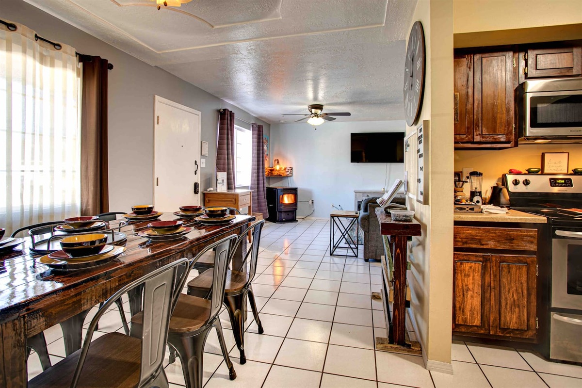 Dine in kitchen for intimate family gatherings.