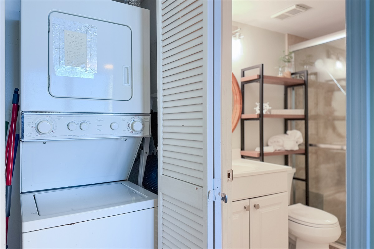 Make yourself at home with the convenience of an in-unit washer and dryer.  No need to overpack!