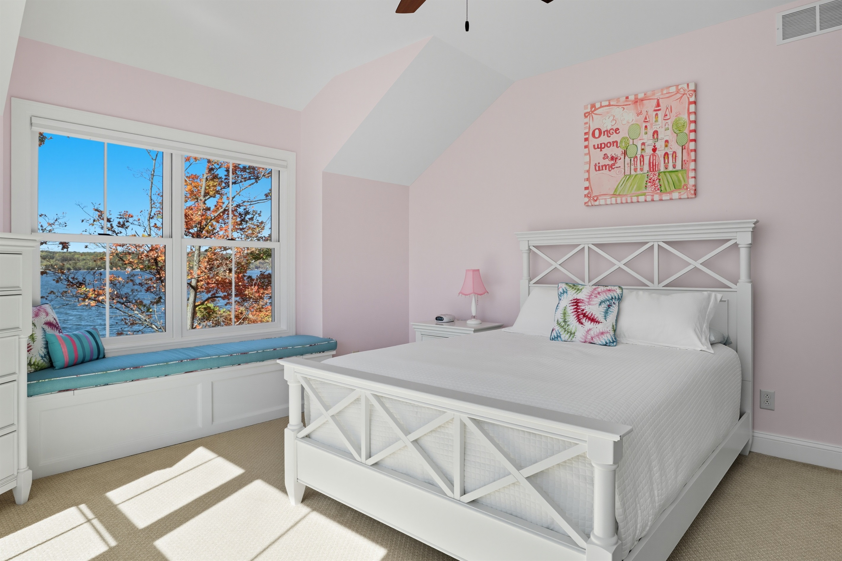 Bright queen bedroom upstairs. Bedroom #2