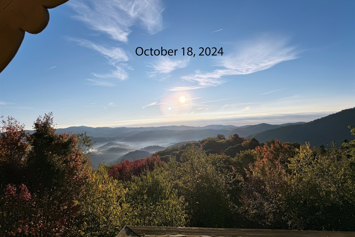 Watch the Leaves from WishYouWereHere7Devils! Fall Leaf Peeping in NC Mountains at our cabin has a special view from approx. 3,200 to 6,000 feet elevation to watch the leaves for all of Oct!