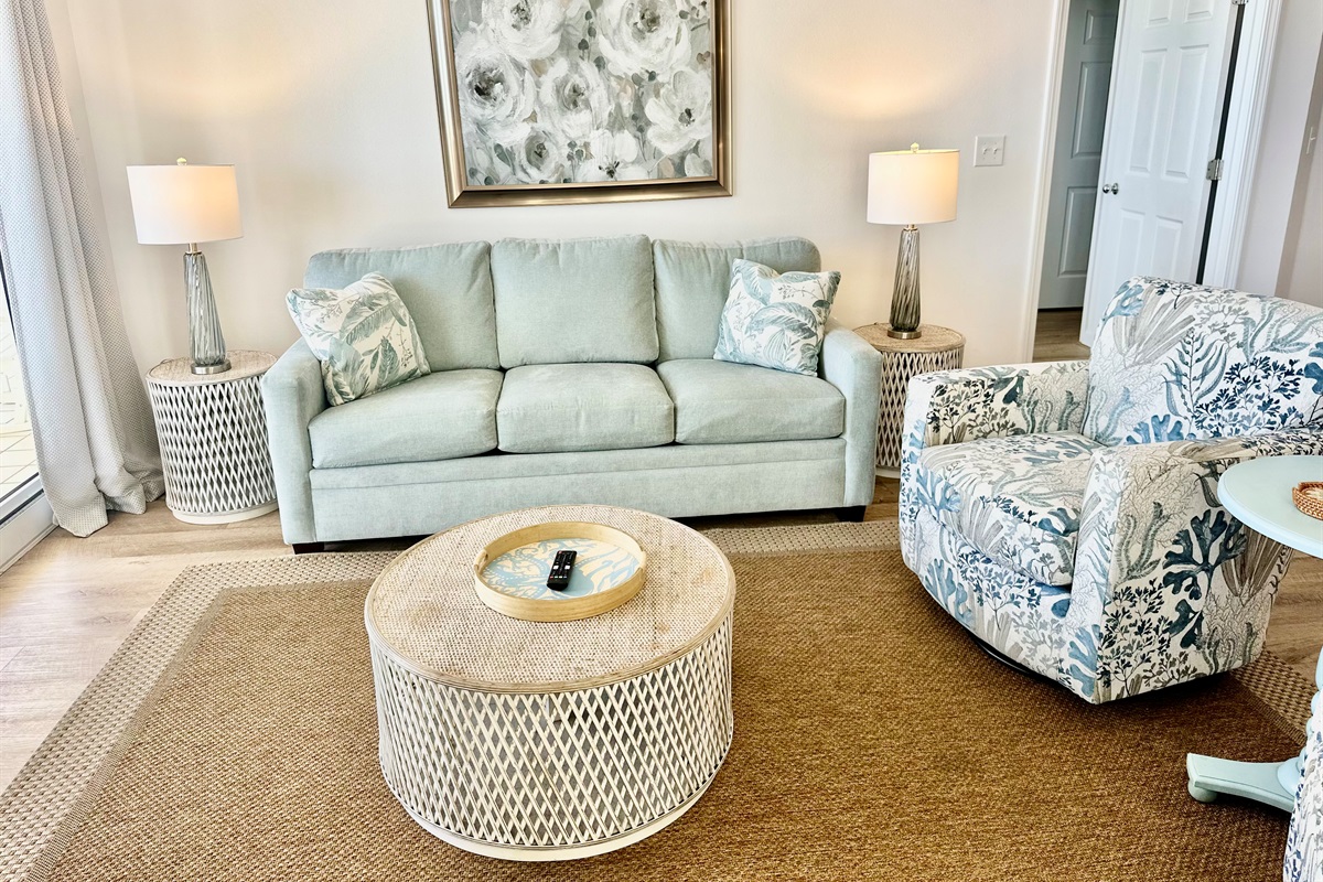 Brand new queen sofa sleeper and two swivel chairs!