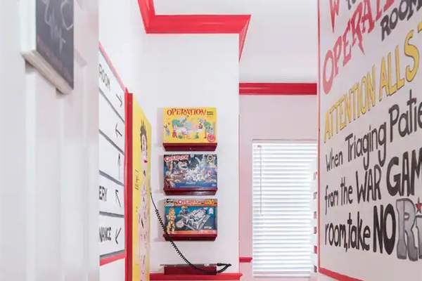 Operation themed bedroom at Clermont estate