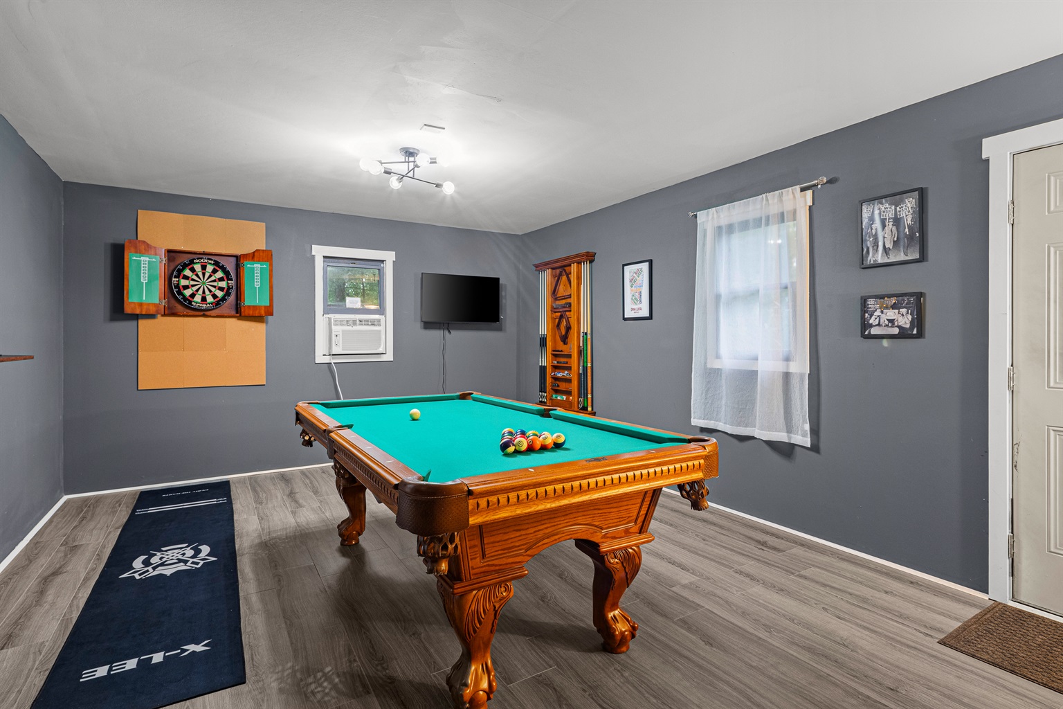 Enjoy our 7' Brunswick table, or play a round of Cricket!