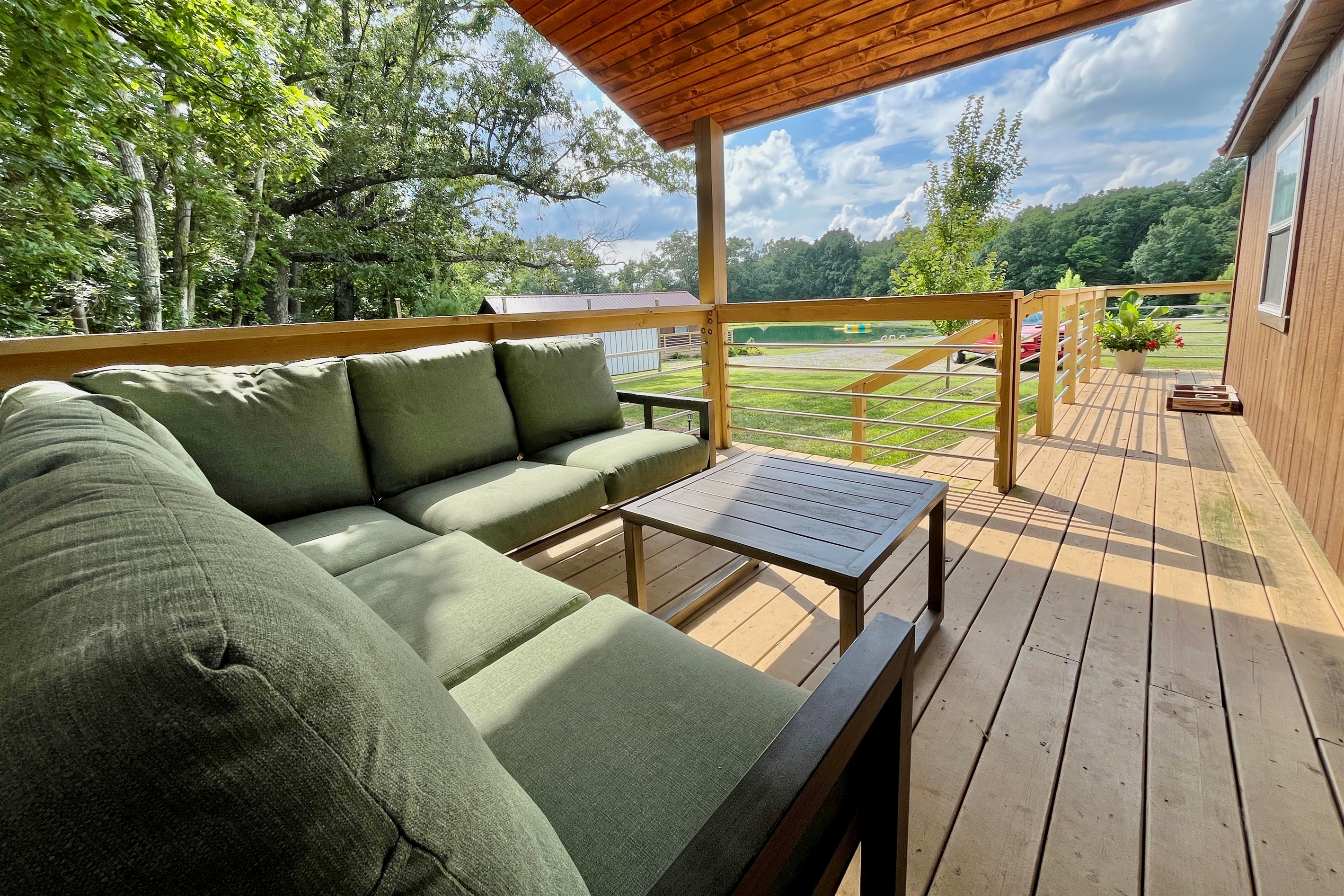 Ample outdoor seating with a view