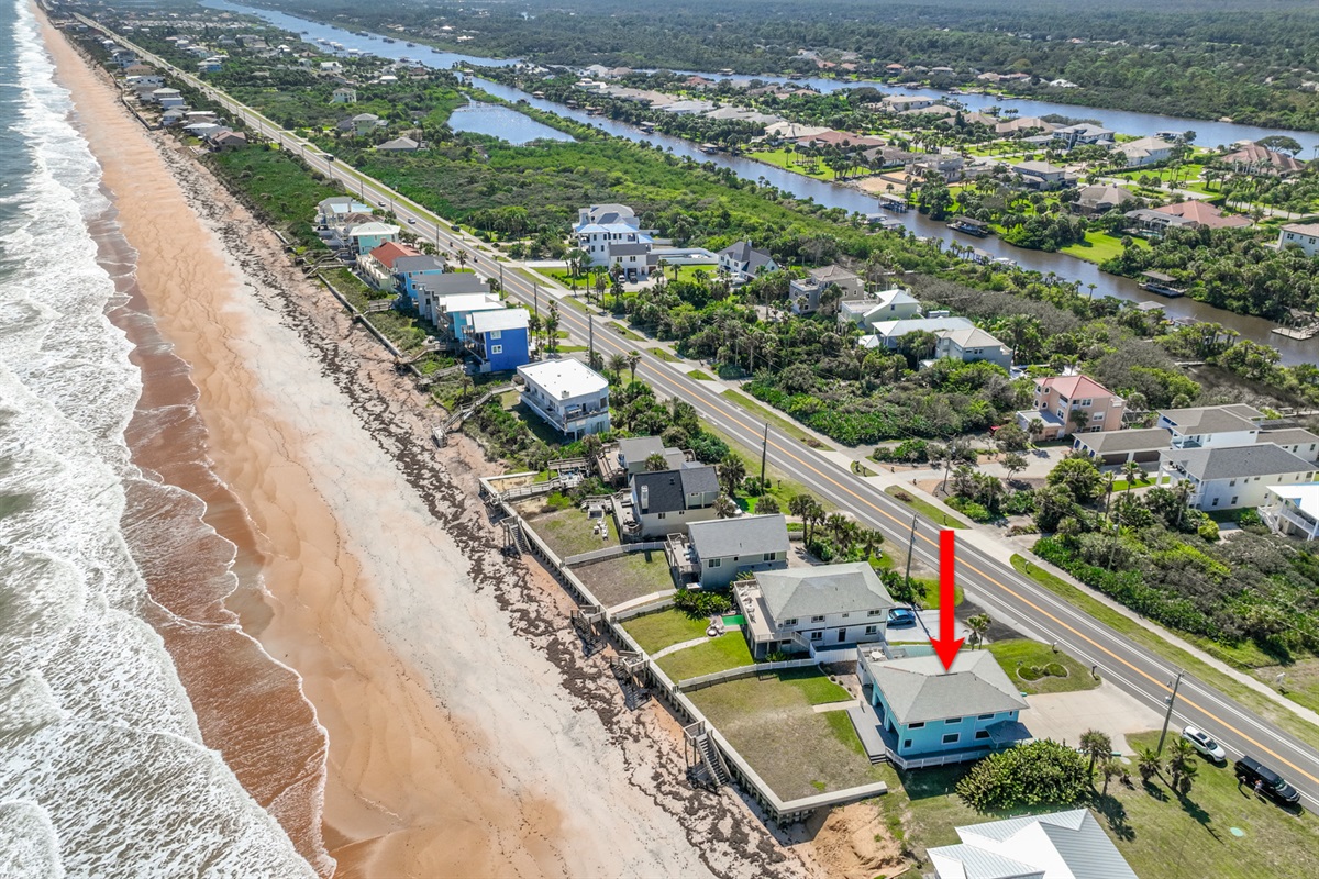 Prime oceanfront position along Flagler Beach