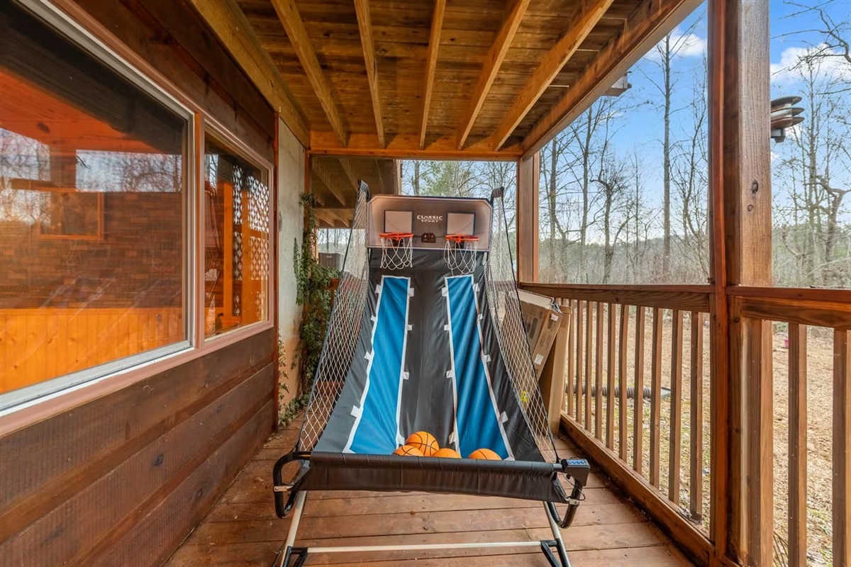 Back yard has fire pit