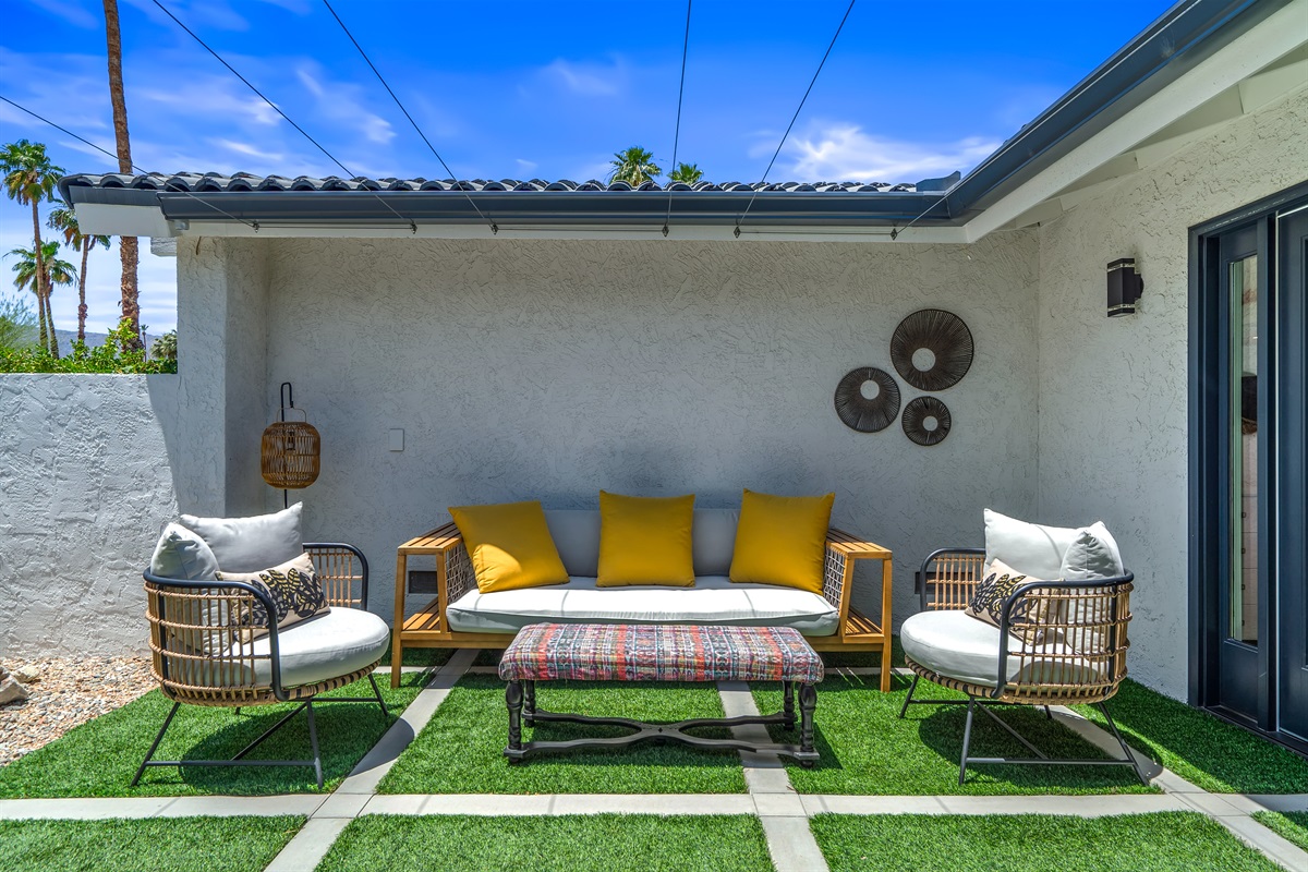 Seating area for morning coffee