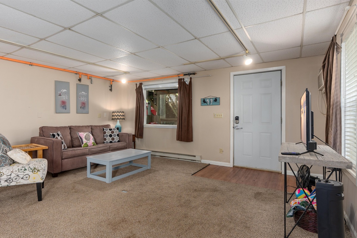 Need extra sleeping areas? The sofa is a queen-pull out sofa bed.